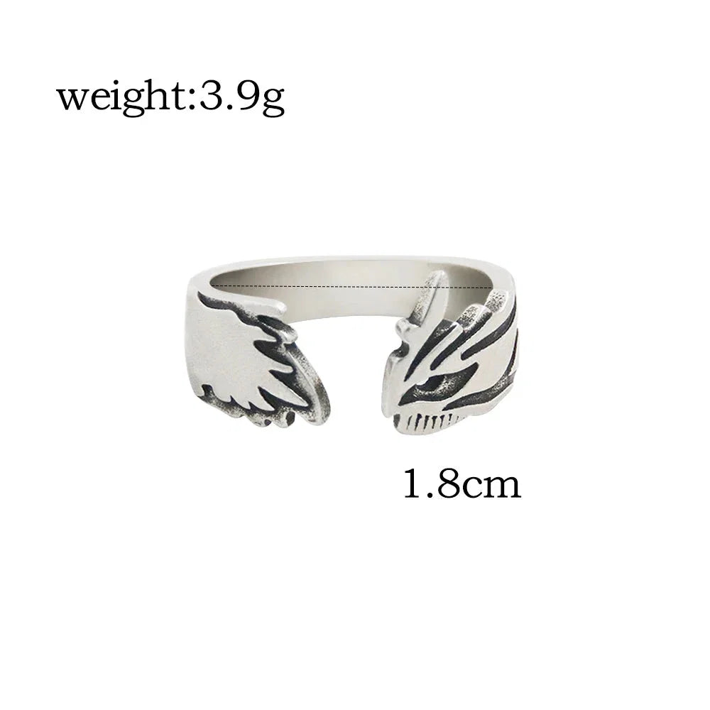 Anime Bleach Cosplay Ring Kurosaki Ichigo Metal Adjustable Unisex Rings Jewelry Accessories